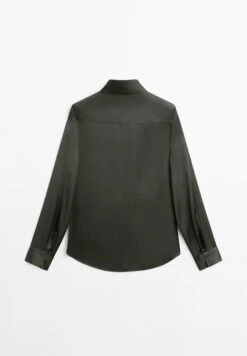 Massimo Dutti FLOWING SATIN LONG SLEEVE - Button-down Blouse - Dark Grey 20 Massimo Dutti FLOWING SATIN LONG SLEEVE - Button-down Blouse - Dark Grey -Massimo Dutti Shop 17914e05142f45dea185387d1b6c654f