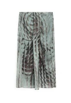 Massimo Dutti PRINTED MIDI WITH GATHERED DETAIL - A-line Skirt - Blue -Massimo Dutti Shop 17937fc1a8b7491589558b8a1cab7adf