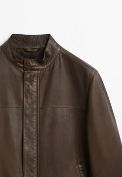 Massimo Dutti Leather Jacket - Brown -Massimo Dutti Shop 179a3029456b40d1a30477c7add4d3f3