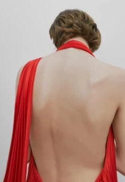 Massimo Dutti Studio-Pleated - Maxi Dress - Red -Massimo Dutti Shop 17cbfd492ad64d7882bd376393c3f24f