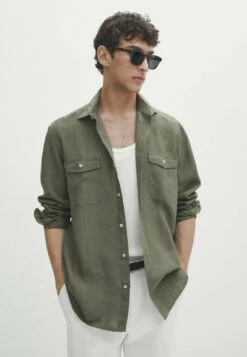 Massimo Dutti With Pockets - Shirt - Green