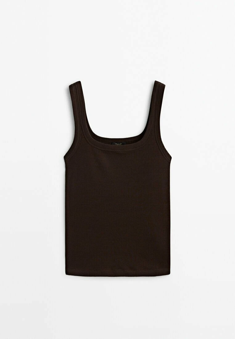 Massimo Dutti Mercerised - Top - Dark Brown 9 Massimo Dutti Mercerised - Top - Dark Brown - Image 7