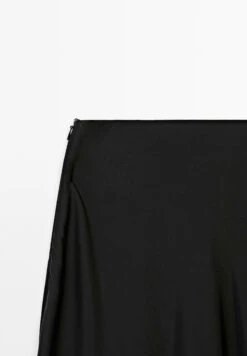 Massimo Dutti FLOWING SATIN MIDI - Maxi Skirt - Black -Massimo Dutti Shop 188296ae56784175b451a1346da95d8f
