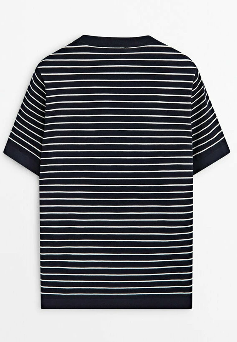 Massimo Dutti Striped Milano - Print T-Shirt - Dark Blue Denim 8 Massimo Dutti Striped Milano - Print T-Shirt - Dark Blue Denim - Image 6