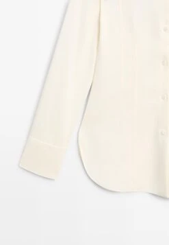 Massimo Dutti FLUID FITTED GARMENT - Button-down Blouse - White -Massimo Dutti Shop 18ce31318a094724b125fc193a487f3c