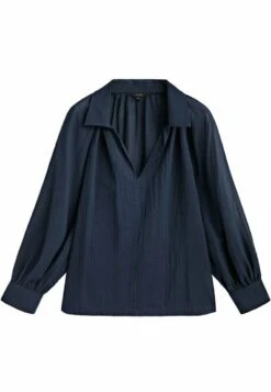 Massimo Dutti Voile With Gathered Details - Blouse - Dark Blue -Massimo Dutti Shop 1904b8ffc4a14093ab08e10a07de26ba