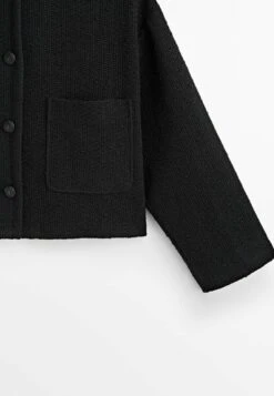 Massimo Dutti Cropped Textured- Summer Jacket - Black -Massimo Dutti Shop 1907957438d140339ff075c66e221705
