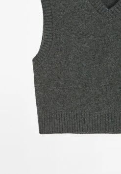 Massimo Dutti CROP V-NECK CASHMERE - Top - Dark Grey -Massimo Dutti Shop 19246552630842ec849d9b6b3e1cfc3b