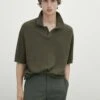 Massimo Dutti Textured Short Sleeve - Polo Shirt - Green -Massimo Dutti Shop 1942266359cd40a2a1690515b067f66e