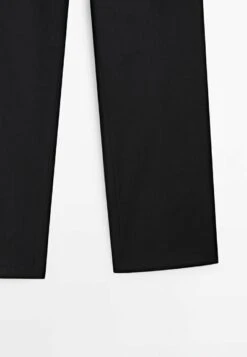 Massimo Dutti Blend Straight- Trousers - Black -Massimo Dutti Shop 19687ed3cbfb4df2b0516704ff0eb77c