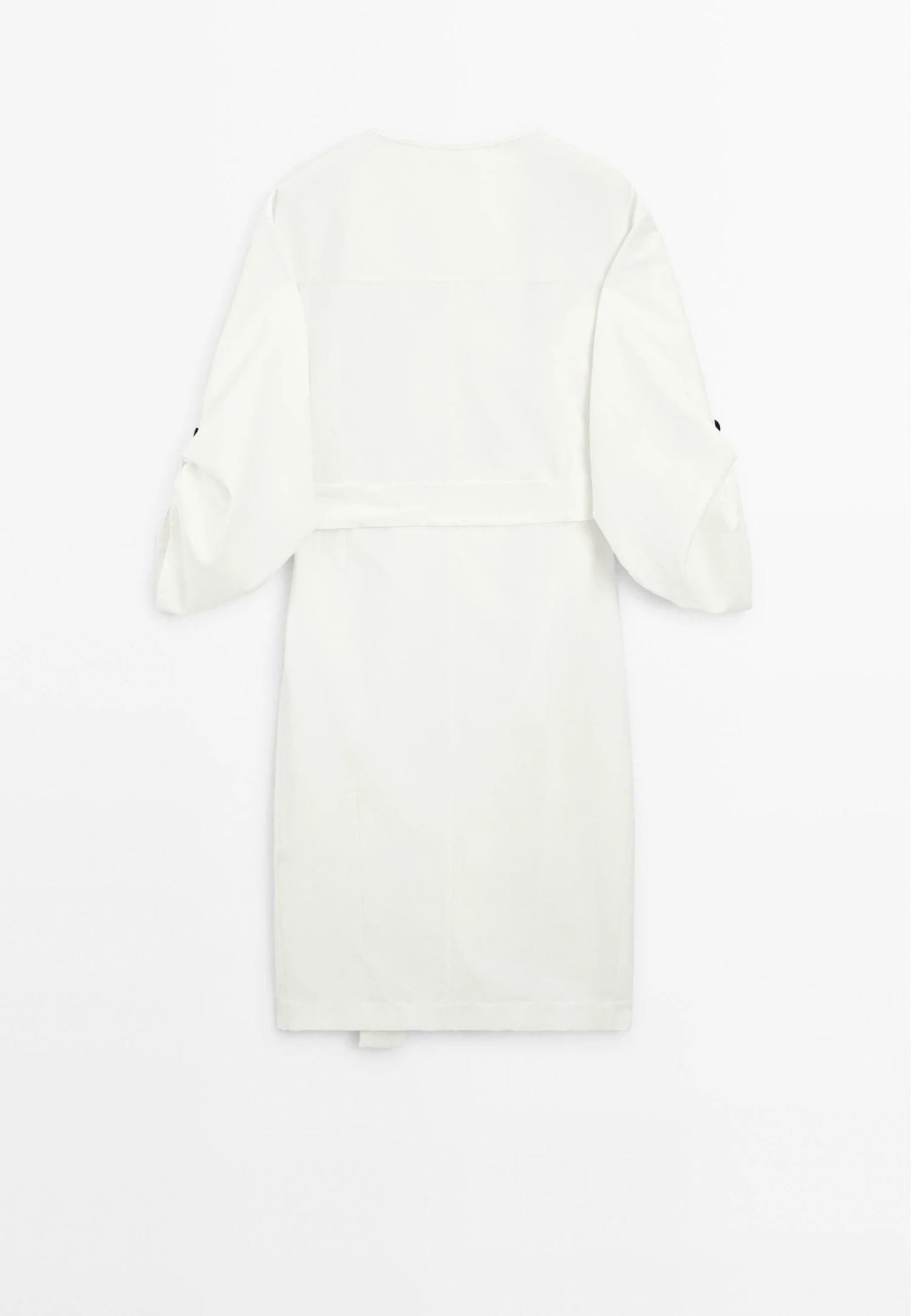 Massimo Dutti CONTRAST BUTTONS WITH BELT - Shirt Dress - WHITE 10 Massimo Dutti CONTRAST BUTTONS WITH BELT - Shirt Dress - WHITE - Image 8
