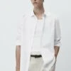 Massimo Dutti Seersucker Textured - Formal Shirt - White -Massimo Dutti Shop 1a1d58e967464647ba8d92c2aa787122