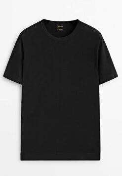 Massimo Dutti Short Sleeve- Basic T-Shirt - Black -Massimo Dutti Shop 1a422f5892674bcf82b221ba69f8900a