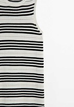 Massimo Dutti Striped Sleeveless Textured - Jumper Dress - Beige -Massimo Dutti Shop 1acf2086a6af46acaabfbfe740413087
