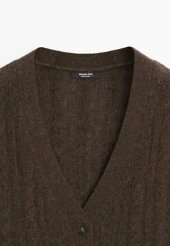 Massimo Dutti Cardigan - Mottled Dark Brown -Massimo Dutti Shop 1ae231e17db345e183a2601fbad1c785