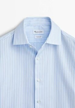 Massimo Dutti Striped Twill- Shirt - Light Blue -Massimo Dutti Shop 1af52a069080470e9d21854eb5f65708
