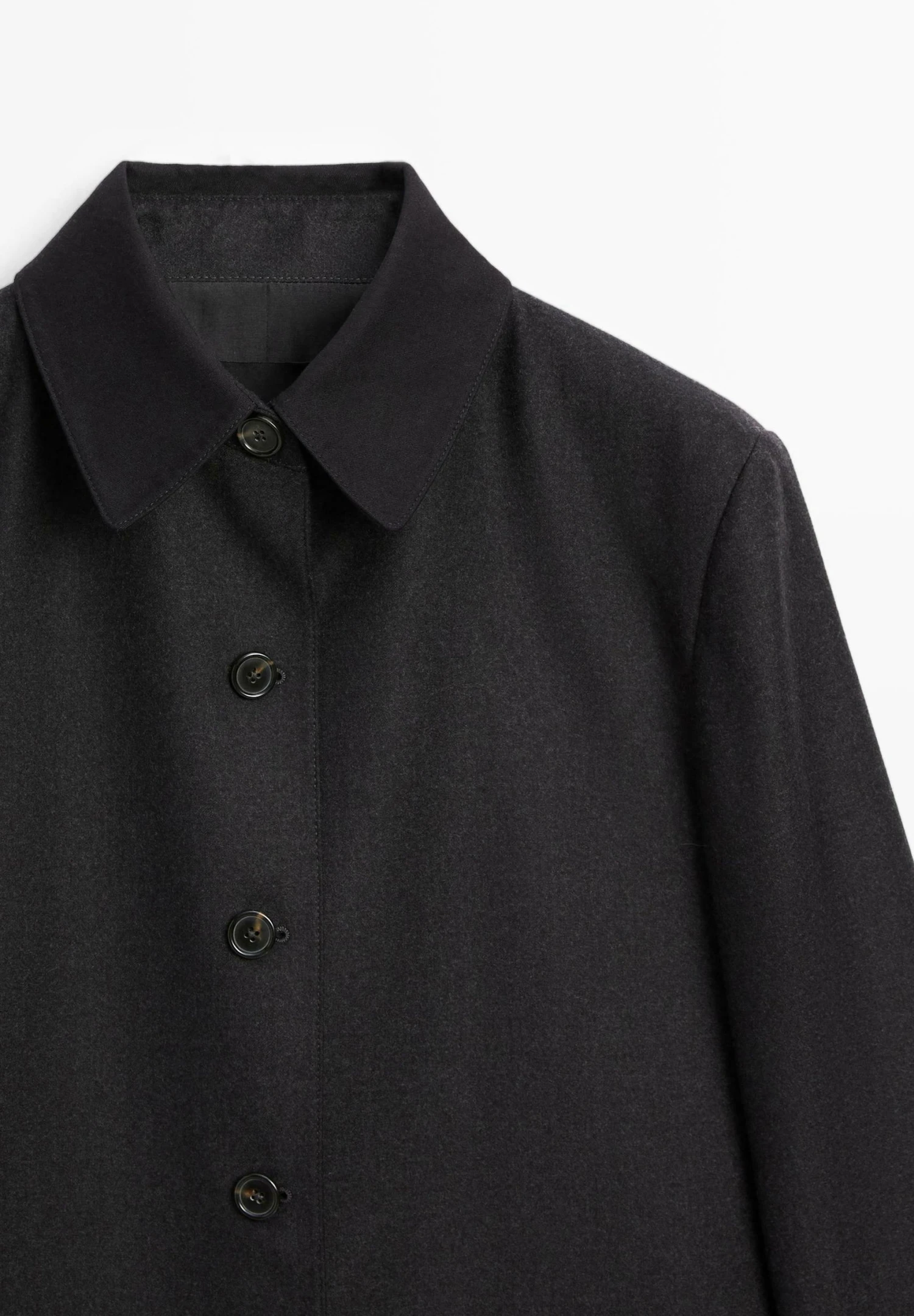Massimo Dutti CONTRAST COLLAR - Short Coat - Dark Grey 12 Massimo Dutti CONTRAST COLLAR - Short Coat - Dark Grey - Image 10