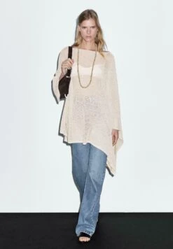 Massimo Dutti TEXTURED - Cape - Beige -Massimo Dutti Shop 1b0733ddf54b4a139ff780a5bec0f8dc