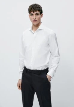 Massimo Dutti Regular Fit With Double Cuffs - Formal Shirt - White