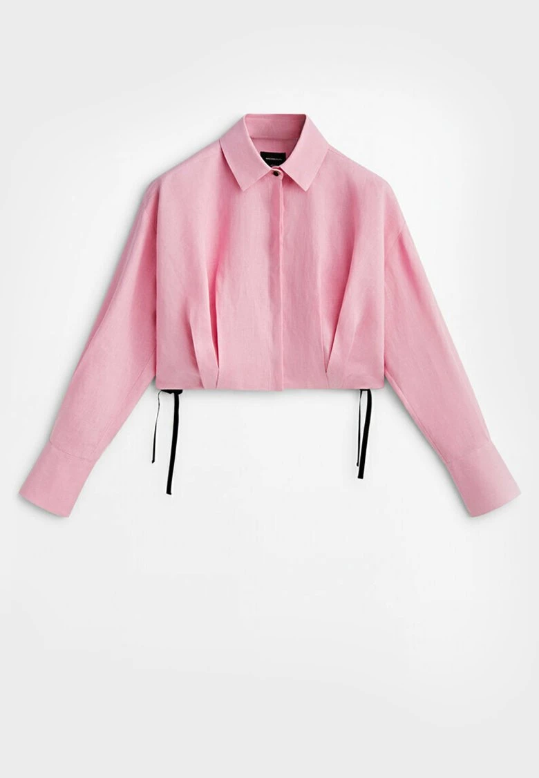 Massimo Dutti Studio Cropped- Button-Down Blouse - Pink 10 Massimo Dutti Studio Cropped- Button-Down Blouse - Pink - Image 8