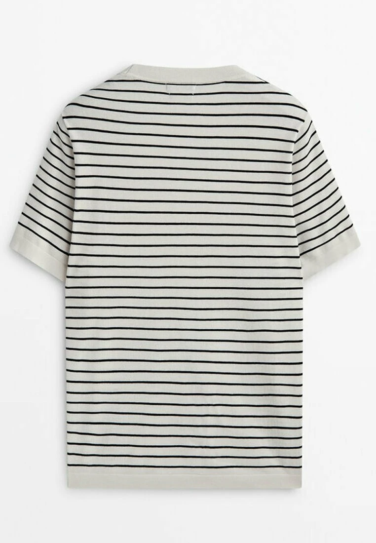 Massimo Dutti Striped Milano - Print T-Shirt - Beige 8 Massimo Dutti Striped Milano - Print T-Shirt - Beige - Image 6
