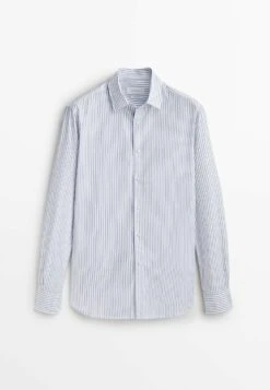 Massimo Dutti Fit Striped- Shirt - Light Blue 21 Massimo Dutti Fit Striped- Shirt - Light Blue -Massimo Dutti Shop 1b2e9e48450349e4af002b6823c3e746