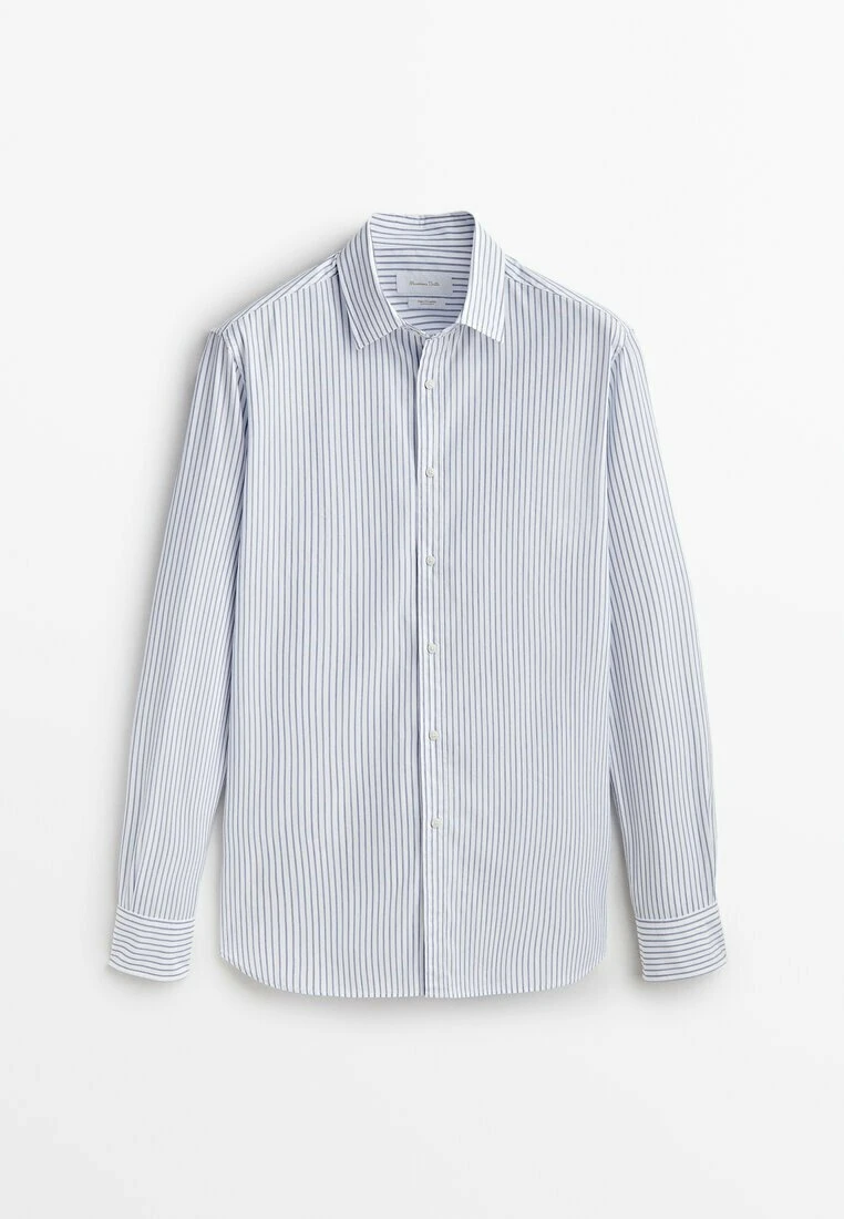 Massimo Dutti Fit Striped- Shirt - Light Blue 12 Massimo Dutti Fit Striped- Shirt - Light Blue - Image 10