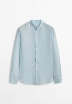 Massimo Dutti With Stand-Up Collar - Shirt - Light Blue -Massimo Dutti Shop 1b62bd5bf21b49ef97fddd234703b104