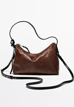 Massimo Dutti SMALL NAPPA FINISH - Handbag - Brown -Massimo Dutti Shop 1b8ac2f2f9d14b8198f5b143818ccdeb