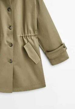 Massimo Dutti With Adjustable Waist And Buttons - Parka - Olive -Massimo Dutti Shop 1b9a49a1754a4eb7a071ccfd198c01fe
