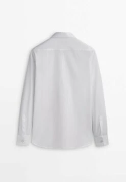 Massimo Dutti Regular Fit Textured With Double Cuffs- Formal Shirt - White -Massimo Dutti Shop 1bbbd90b12b741c88913ad41eb2ed485