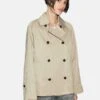 Massimo Dutti SHORT WITH BUTTON DETAIL ON THE COLLAR - Trenchcoat - BEIGE -Massimo Dutti Shop 1bc25bc78628445c858870baa318edc5