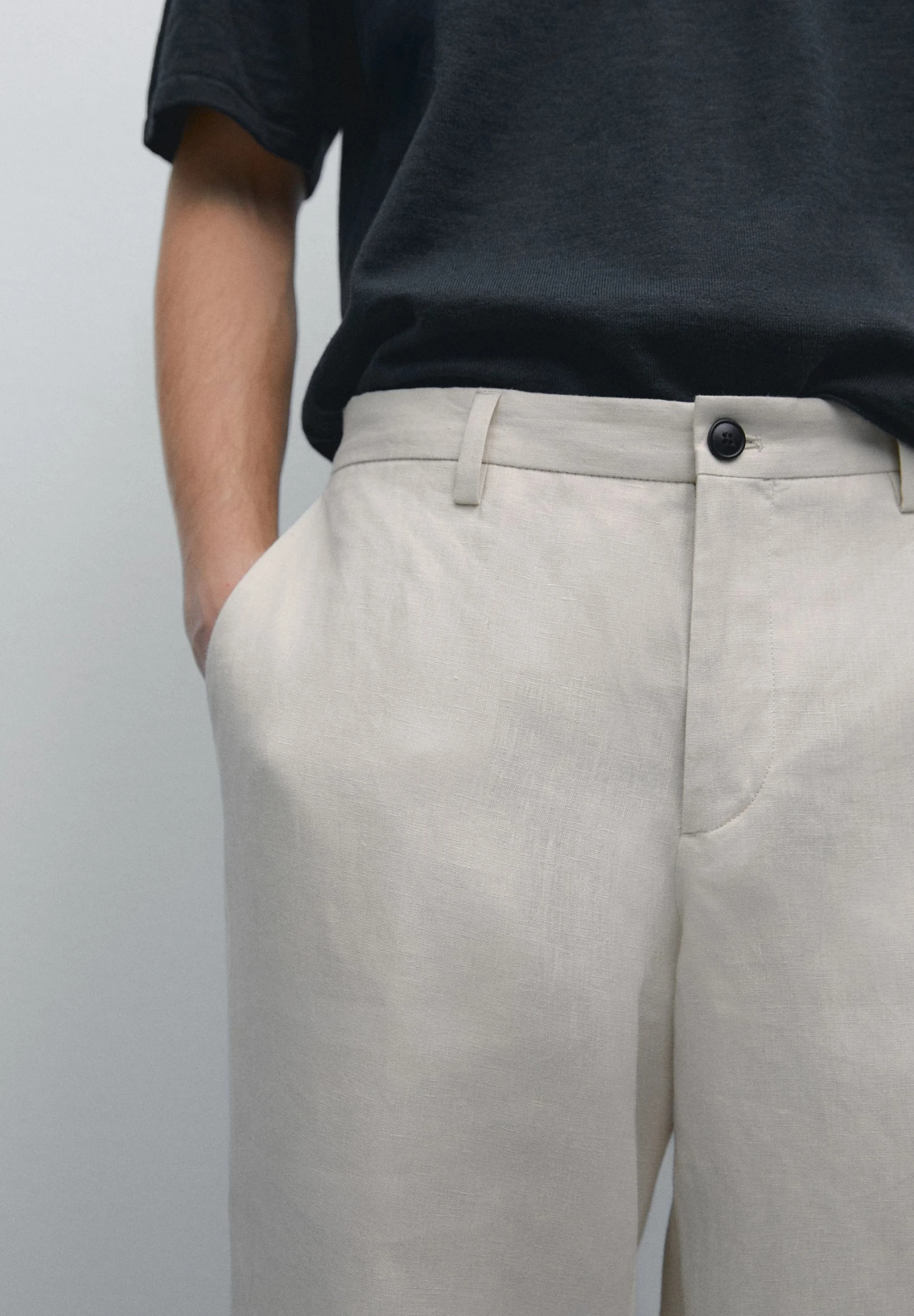 Massimo Dutti REGULAR FIT - Trousers - Sand 6 Massimo Dutti REGULAR FIT - Trousers - Sand - Image 4