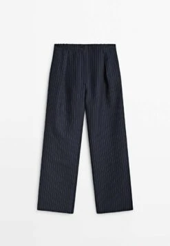 Massimo Dutti Striped With Elasticated Waistband And Darts- Trousers - Dark Blue 13 Massimo Dutti Striped With Elasticated Waistband And Darts- Trousers - Dark Blue -Massimo Dutti Shop 1bcd8932f76044fe9194fdc0bc978058