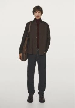 Massimo Dutti REGULAR FIT - Shirt - Dark Brown -Massimo Dutti Shop 1c14757cb166465da22fb8c90f0e9f1e