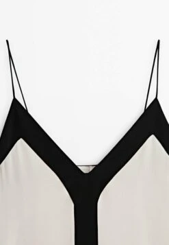 Massimo Dutti Strappy With Contrast V Neck - Maxi Dress -Massimo Dutti Shop 1c4e9e4e9c4446b183d4a110e9adb67a