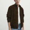 Massimo Dutti Leather Jacket - Khaki