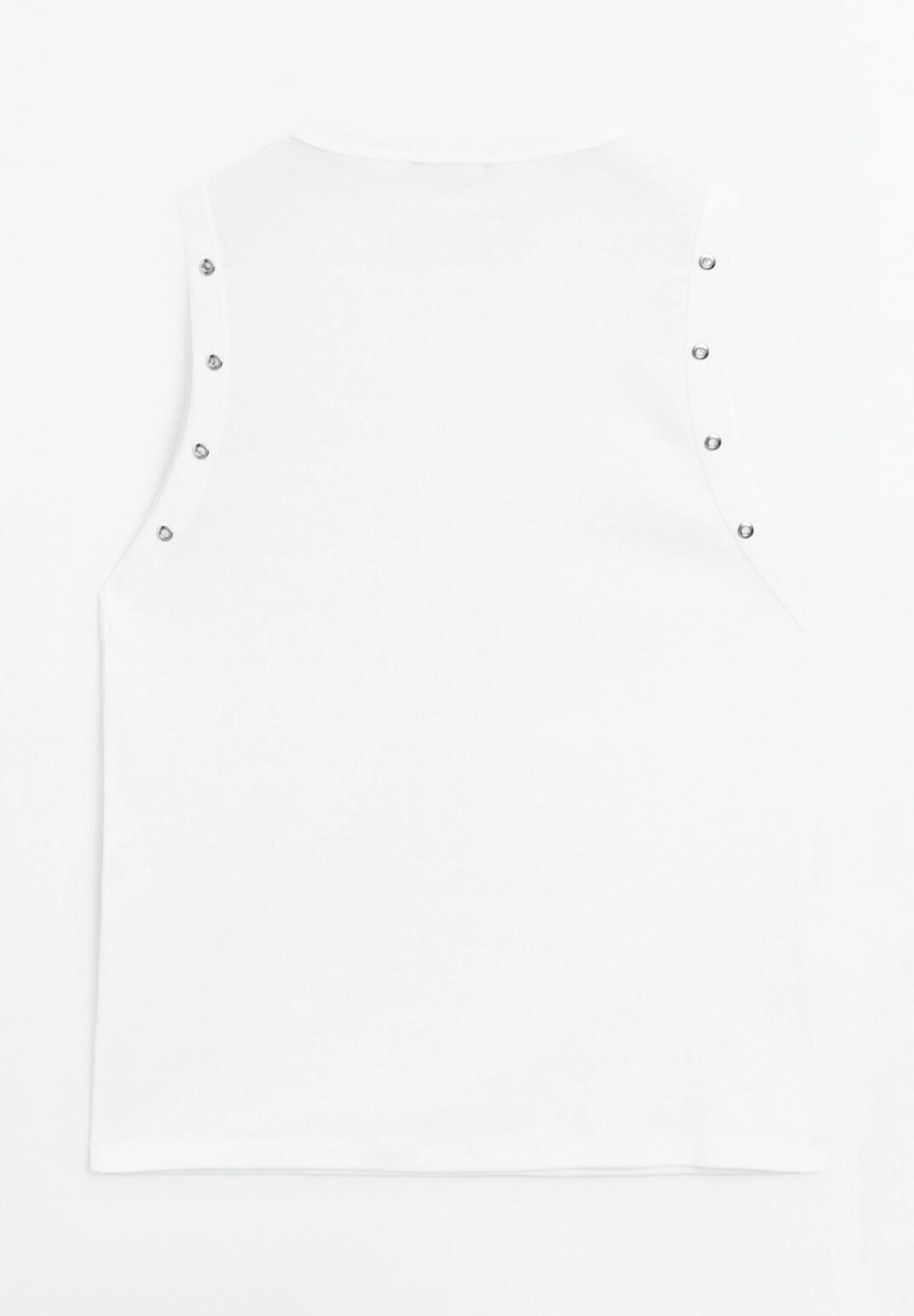 Massimo Dutti CREW NECK WITH EYELET DETAIL - Top - White 9 Massimo Dutti CREW NECK WITH EYELET DETAIL - Top - White - Image 7