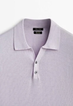 Massimo Dutti With V-Neck And Buttons - Polo Shirt - Mauve -Massimo Dutti Shop 1cc96940172648f182656f1cd8c691f9