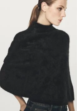 Massimo Dutti BRUSHED FINISH CAPE - Jumper - Black -Massimo Dutti Shop 1ccd99646cbe4802a4c51927110014cb