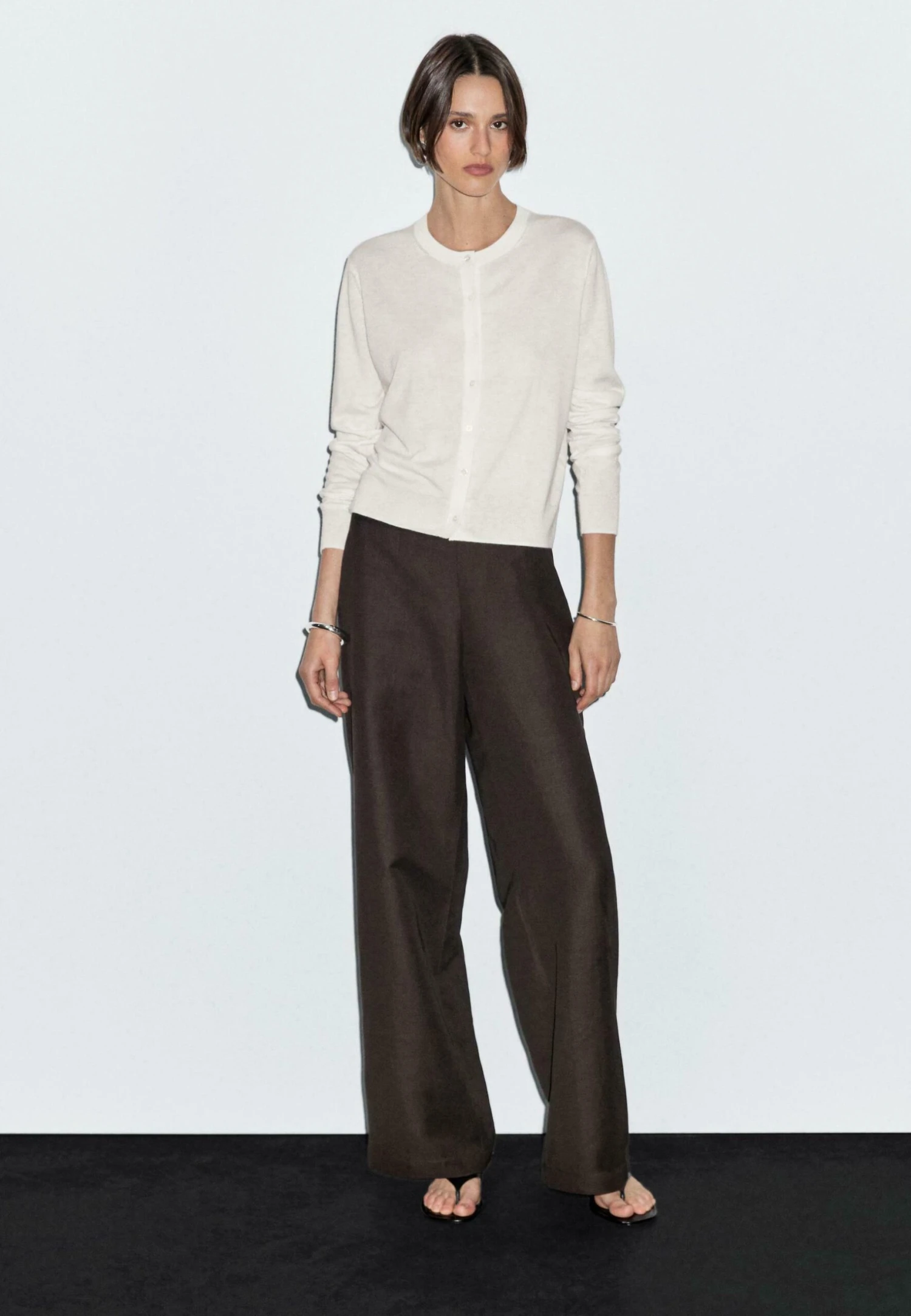 Massimo Dutti BUTTONED WITH CREW NECK - Cardigan - Beige 5 Massimo Dutti BUTTONED WITH CREW NECK - Cardigan - Beige - Image 3