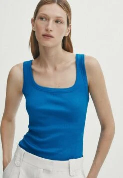Massimo Dutti Mercerised - Top - Royal Blue