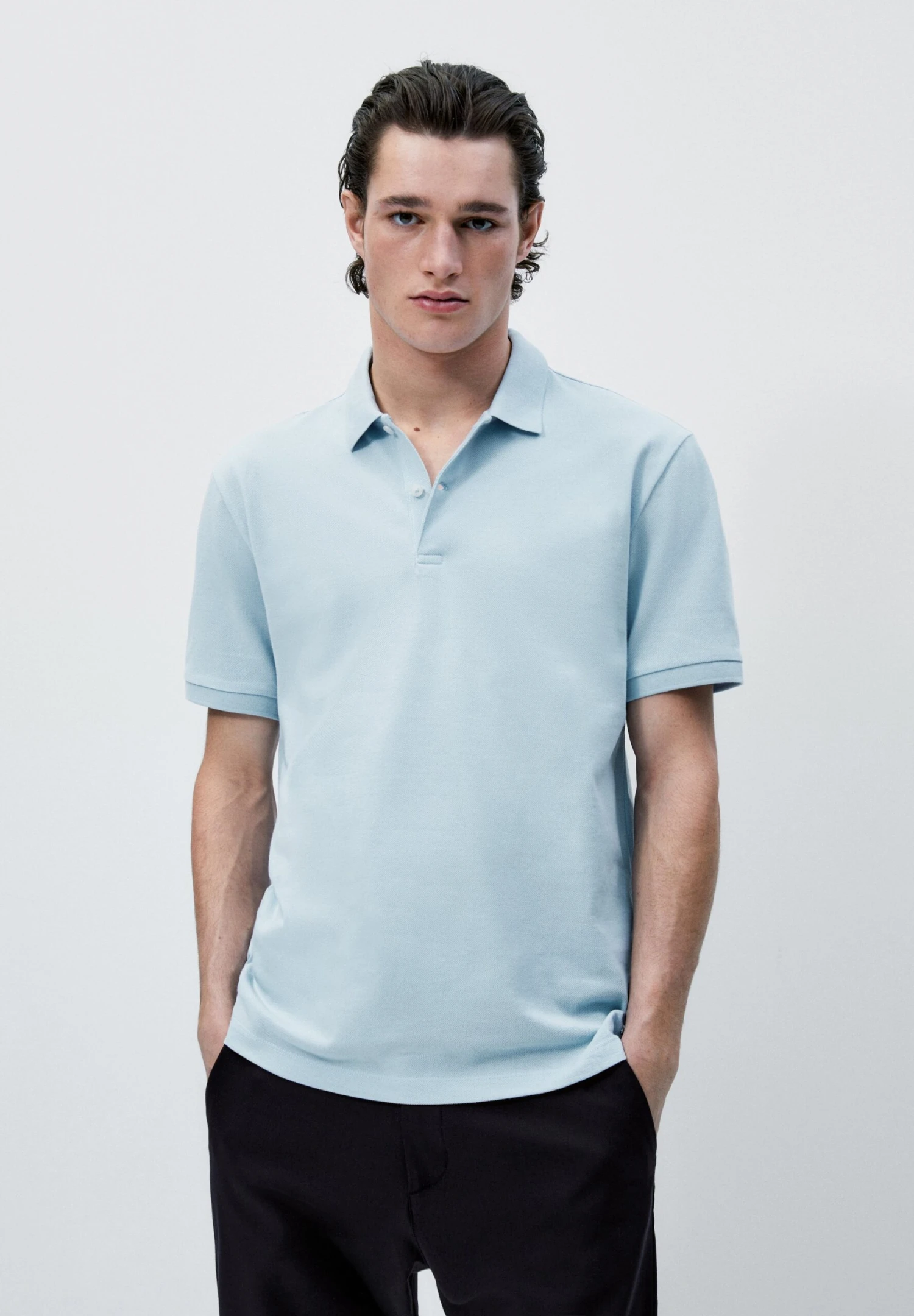 Massimo Dutti Polo Shirt - Blue/Grey 3 Massimo Dutti Polo Shirt - Blue/Grey