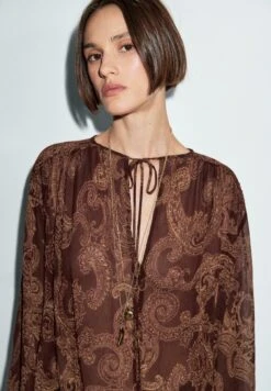 Massimo Dutti FLOWING PRINT - Blouse - Bordeaux -Massimo Dutti Shop 1d4e1f31f8294472a90be021b20ea755