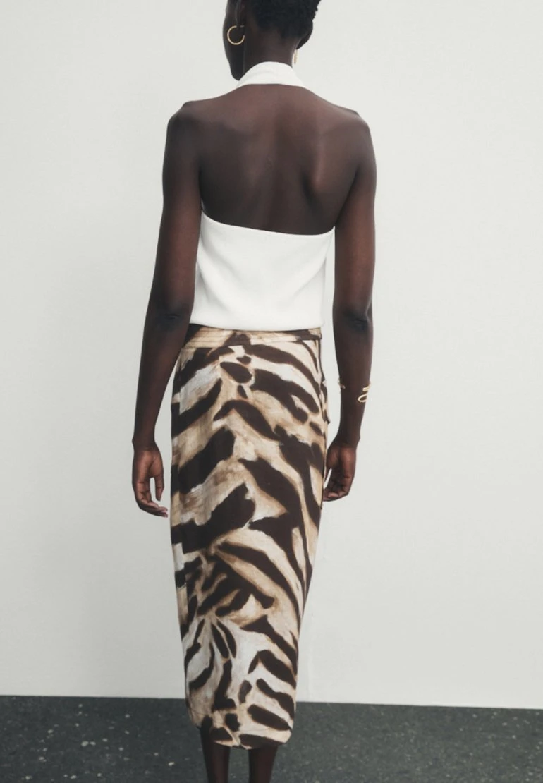 Massimo Dutti Midi With Animal Print - Wrap Skirt - Brown 7 Massimo Dutti Midi With Animal Print - Wrap Skirt - Brown - Image 5