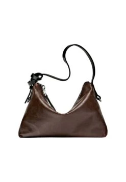Massimo Dutti SMALL NAPPA FINISH - Handbag - Dark Brown