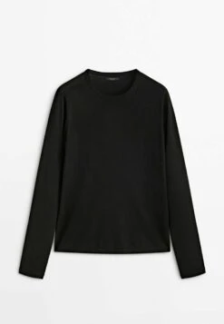 Massimo Dutti Crew Neck Blend - Sweatshirt - Black -Massimo Dutti Shop 1ddf7b28048d4261988e062556b58467