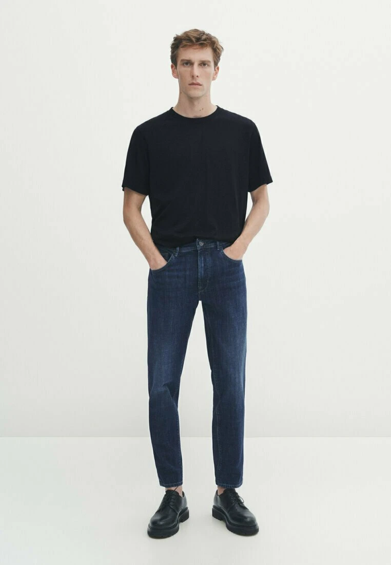 Massimo Dutti Enzymatic - Straight Leg Jeans - Dark Blue 4 Massimo Dutti Enzymatic - Straight Leg Jeans - Dark Blue - Image 2