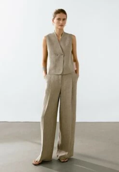 Massimo Dutti DART - Trousers - Beige