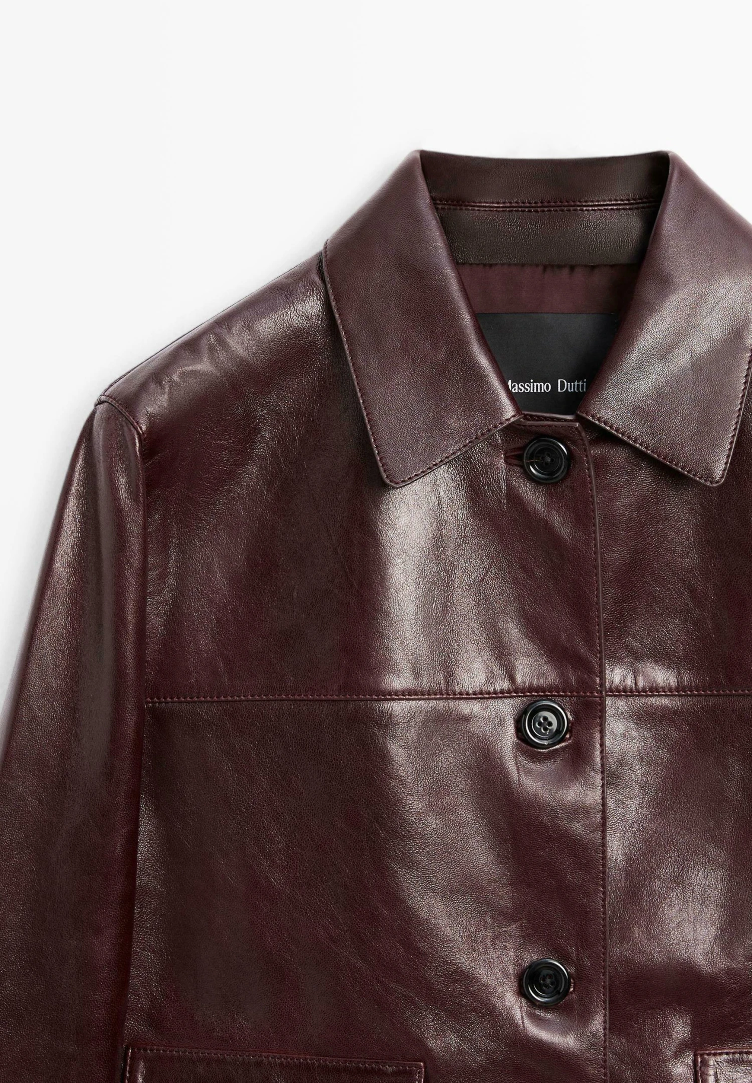 Massimo Dutti Leather Jacket - Bordeaux 9 Massimo Dutti Leather Jacket - Bordeaux - Image 7